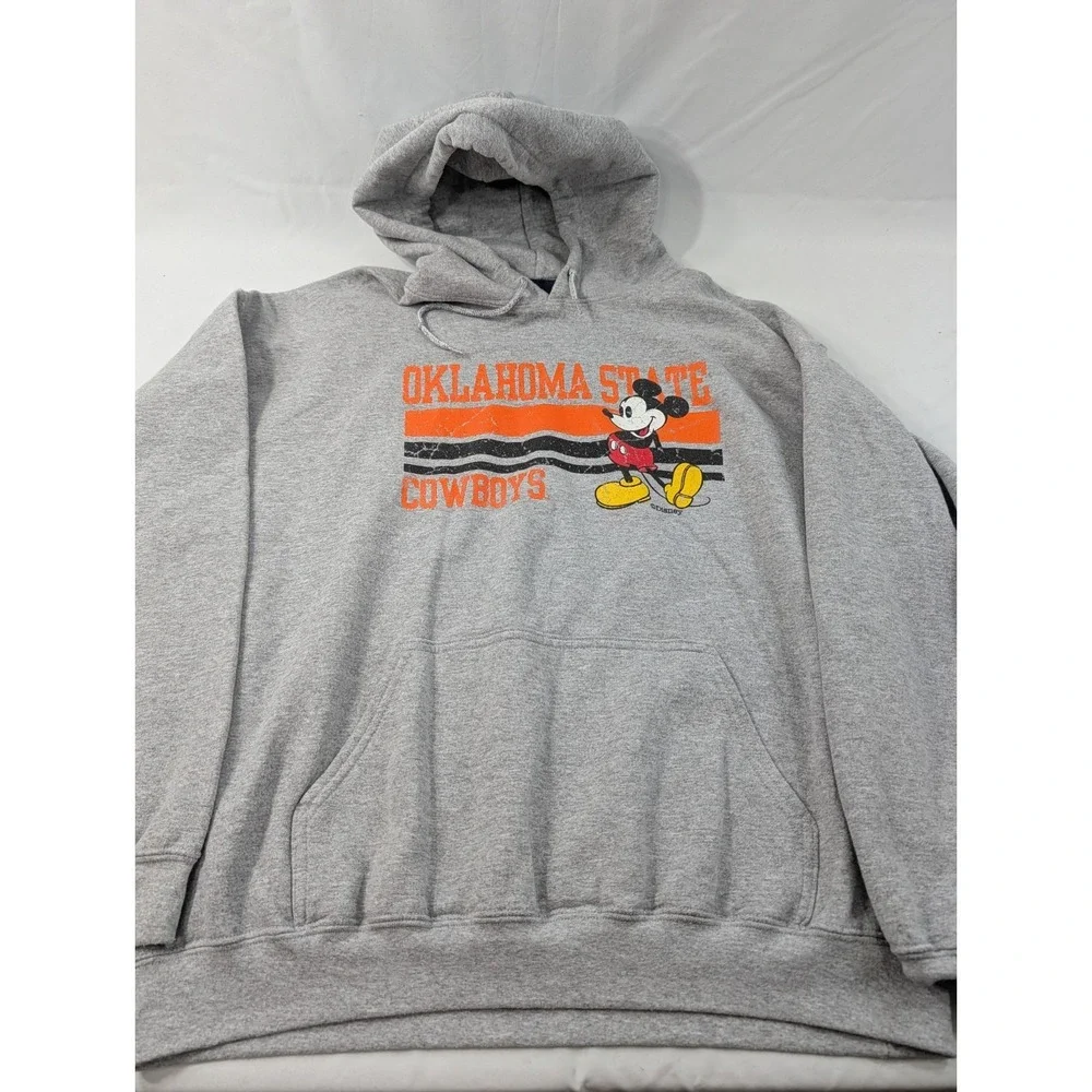 Disney Oklahoma State NCAA‎ Blue 84 Pullover Hoodie Sweatshirt Mens  XL Gray